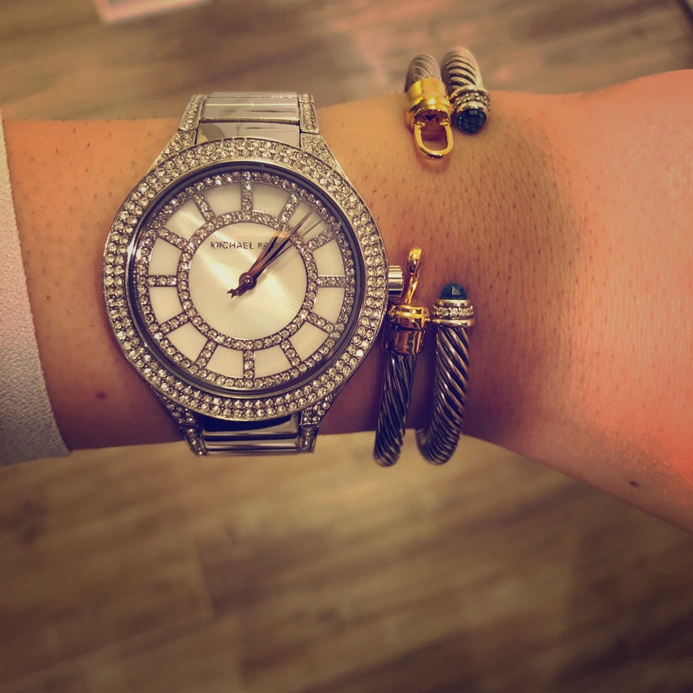Michael Kors Silver Watch with Diamonds